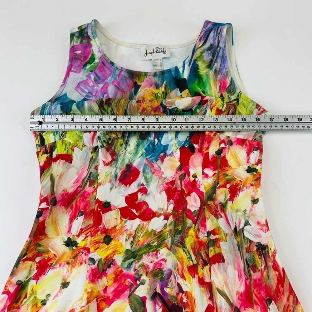 Joseph Ribkoff multi coloured print sleeveless stretch dress Fits 10ish - Picture 6 of 9